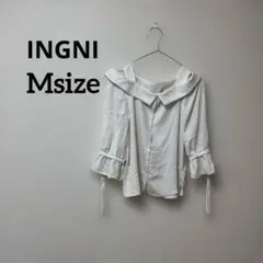 早い者勝ち！INGNIホワイトオフショルダー長袖シャツ