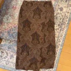 美品◎TODAYFUL　38 ペイズリーWラップスカート　Mサイズ　ブラウン