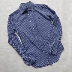 Ralph Lauren ラルフローレン　レディース 青白ストライプ 長袖シャツ