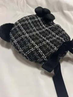 USJ ハローキティ　ベレー帽　黒　ブラック