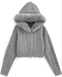 GRL ニットカーディガン　グレー　F