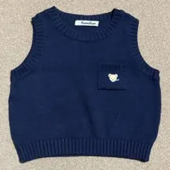 80【ファミリア】コットンベスト・紺