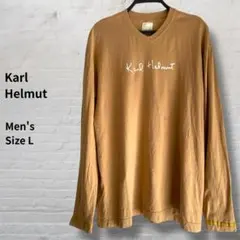 【希少】Karl Helmut カールヘルム ロゴプリント Vネック長袖Tシャツ