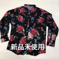 ハワイアン花柄シャツ　黒　新品