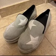 23.5cm ステラマッカートニー デニム スター 厚底 スリッポン