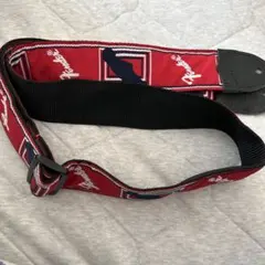 Fender ギターストラップ 赤黒 ストライプ