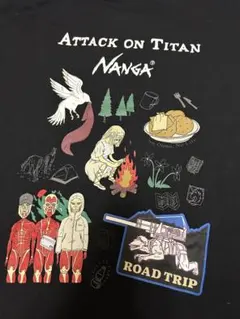 NANGA × 進撃の巨人 Tシャツ ブラック XLのサムネイル