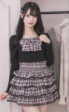 pium ぴうむ ファー付きティアードミニスカート ぽんぽん - メルカリ
