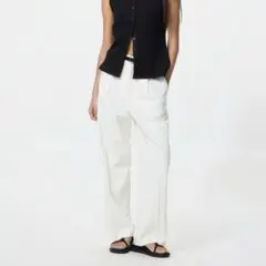 UNIQLO タックワイドパンツ　ホワイト XL