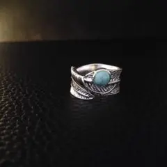 ハワイアンジュエリー 指輪　リング　ターコイズ　フェザーモチーフ　ヴィンテージ