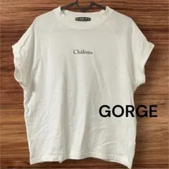 GORGE ゴージ ロゴ刺繍 半袖Tシャツ ホワイト シンプルのサムネイル