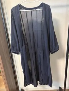 ユニクロ ネイビー 七分袖 ロングカーディガン