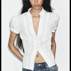 ZARA フリルポプリンシャツ