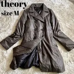 【theory】ダウンコート　カーキグレー　ダブル　ロング　サイズMのサムネイル