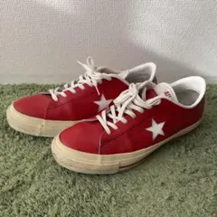日本製 コンバース ワンスター 赤/白 US9.5 28㎝ レッド