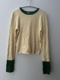 配色リブニット