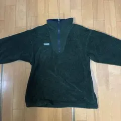 Columbia フリース ハーフジップ Mサイズ ダークグリーン 古着