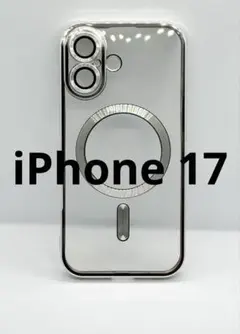 iPhone17 ケース シルバー クリア レンズ保護 マグセーフ 新品2330