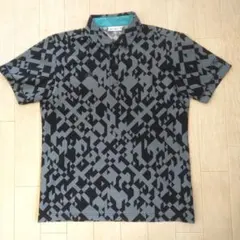 爽快生地◎アディダス adidas 幾何学模様 ゴルフシャツ Mサイズ◎