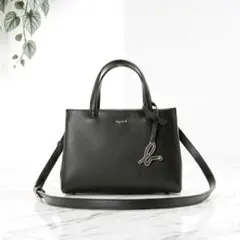 ✨美品✨アニエスベー　2way　ショルダーバッグ　ミニトート　本革　ブラック