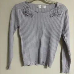 tocco closet 刺繍リブニット 長袖 ラベンダーのサムネイル