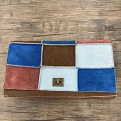 未使用 マイケルコース 本革 レザー クラッチバッグ パッチワーク