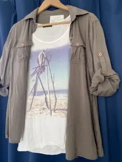 goa ビーチ風景プリント 半袖Tシャツのサムネイル