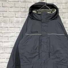 コロンビア　マウンテンパーカー中綿　グレー XL ロゴ刺繍アウトドア0219