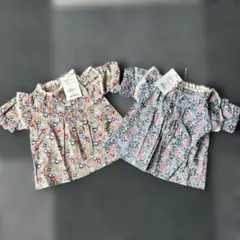 【新品】女の子　70㎝　pairmanon 花柄　フリルブラウス　双子　お揃い