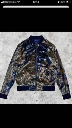 【美品】ザラマン ペイズリー バロック調 ボンバージャケット 幾何学 ベロア M