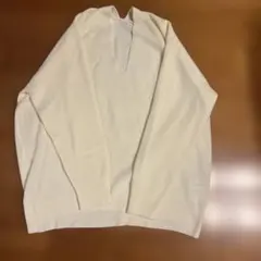 Green Label Relaxing アイボリー Vネック リブ編みセーター