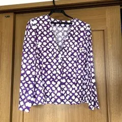 【中古品】昭和レトロ ジャケット 総柄 パープルのサムネイル