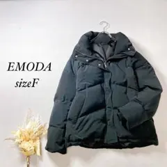 エモダ カラーWラップダウンジャケット 中綿 ブラック【F】レディース c466