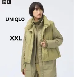 UNIQLO U パフテックノンキルトベスト XXL オリーブ