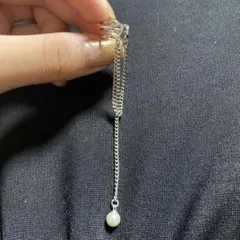 シルバー ダブルチェーン 揺れる イヤーカフ