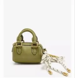 新品　ZARA ミニシティチャームバッグ　グリーン