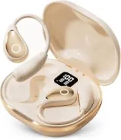 Bluetooth ワイヤレスイヤホン Type-C 残量表示 アイボリー