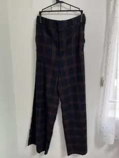 チェックワイドパンツ　GU