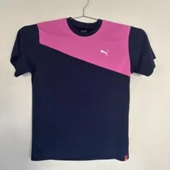 PUMA テニス Tシャツ ネイビー/ピンク L