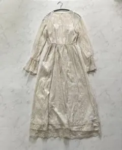 【ラグナムーン】極美品レースワンピース　ホワイトベージュ　Sサイズ