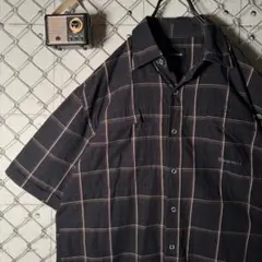 AIRWALK エアウォーク 半袖シャツ チェック 黒字 ボックスシルエット Lのサムネイル