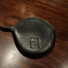 レザー製 円形コインケース 黒