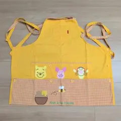 くまのプーさん エプロン イエロー チェック柄
