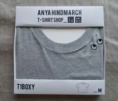 新品　アニアハインドマーチ × ユニクロ　ボックス　Tシャツ　グレー　刺繍