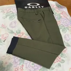 未使用W84-86cmOAKLEY秋冬/裏地蓄熱保温スカル刺繍3Pジョガーパンツ