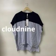 cloudnine★新品 タグ付き 未使用 ネイビー ストライプ 半袖 トップス