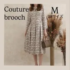 couture brooch レトロフラワーワンピース　花柄プリント Aライン