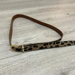 ヒョウ柄ゴールドバックルベルト幅約2cm y2k
