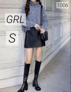 E*i様 1006 美品 GRL グレイル インパン付きレザー台形ミニスカート