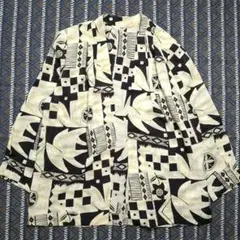昭和レトロ 総柄 シャツジャケット ブラウス sizeF 日本製